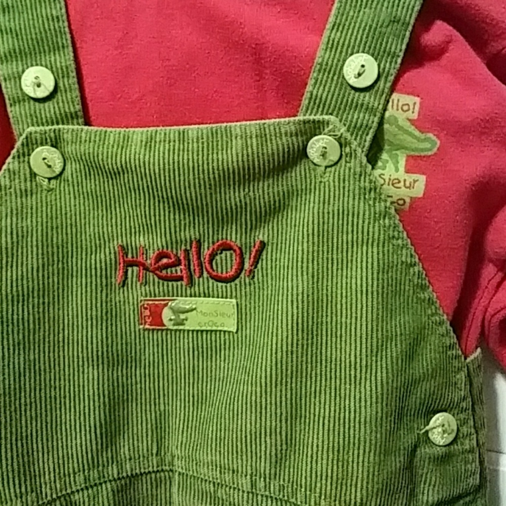 2 piece Alphabet boys overall set